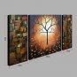 Hand-Painted Abstract Horizontal,Modern Three Panels Canvas Oil Painting For Home Decoration