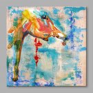 IARTS Oil Painting Modern Hand Painted Abstract Colorful Cow Head Art Acrylic Canvas Wall Art For