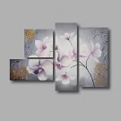 Stretched (ready to hang) Hand-painted Oil Painting 52"x36" Canvas Wall Art Modern Flowers White G