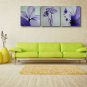 Ready to Hang Stretched Hand-painted Oil Painting 72"x24" Three Panels Canvas Wall Art Purple Rose