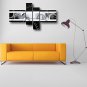 Ready to Hang Stretched Hand-Painted Oil Painting Four Panels Canvas Wall Art Modern Black Silver