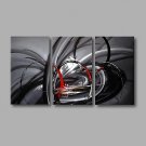 Stretched (Ready to hang) Hand-Painted Oil Painting 48"x28" Canvas Wall Art Modern Abstract Black
