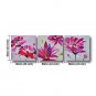 Ready to Hang Stretched Hand-painted Oil Painting 72"x24" Three Panels Canvas Wall Art Pink Roses