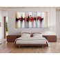 Hand-Painted Abstract Floral/Botanical VerticalModern Three Panels Canvas Oil Painting For Home De