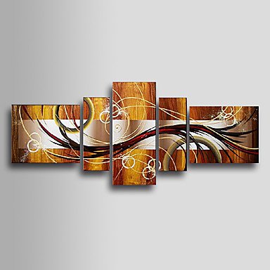 Hand-Painted Abstract Five Panels Canvas Oil Painting For Home Decoration