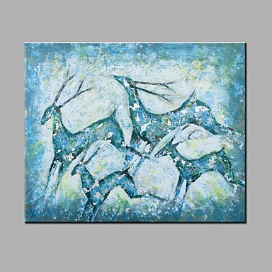 Hand-Painted Abstract  Running The Deer Oil painting Ready To Hang Modern One Panels Canvas Oil Pa