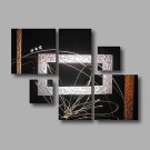 Stretched (ready to hang) Hand-Painted Oil Painting 48"x36" Canvas Wall Art Modern Abstract Black