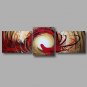 Ready to Hang Hand-Painted Oil Painting Canvas Three Panels 68"x24" Wall Art Modern Abstract Brown