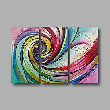 Ready to Hang Hand-Painted Oil Painting on Canvas Wall Art Modern Pink Blue Home Deco Abstract Thr