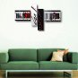 Ready to Hang Stretched Hand-Painted Oil Painting Four Panels Canvas Wall Art Modern Black Red Abs