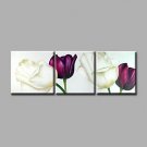 Ready to Hang Hand-Painted Oil Painting on Canvas Wall Art Contempory Abstract Flowers Purple Tuli