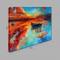 Hand-Painted Abstract Sailing Boat Oil painting Ready To Hang Modern One Panels Canvas Oil Paintin