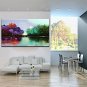 Hand-Painted Color Tree Abstract Landscape Modern Oil Painting On Canvas One Panel Ready To Hang