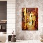 IARTS Hand Painted Modern Abstract Small Town Street View in Rain Oil Painting On Canvas with Stre