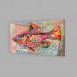 IARTS Hand Painted Modern Abstract Magic Fish Display Oil Painting On Canvas with Stretched Frame