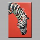 Hand-Painted Abstract A Zebra Oil painting Ready To Hang Modern One Panels Canvas Oil Painting For