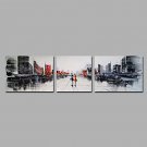 City View Art 3 Pieces Grey Tone Home Decor Artwork Hnadmade Paintings R2H
