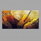 Handmade Oil Painting Abstract Music violin with Wall Art Home Decor Stretched Framed Ready To Han