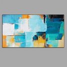 Hand Painted Oil Painting Abstract Bright Color Wall Art with Stretched Framed Ready to Hang