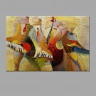 Hand-painted Wall Art Abstrac Home Decor Play Instruments Oil Painting Home Decoration with Stretc