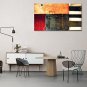 IARTS Hand Painted Modern Abstract Multi Color Stripe Oil Painting On Canvas with Stretched Frame