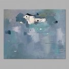 IARTS Hand Painted Modern Abstract Town Center Houses Oil Painting On Canvas with Stretched Frame