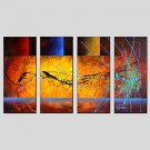 Abstract Style Canvas Material Oil Paintings with Stretched Frame Ready To Hang Size 90*30CM*4PCS