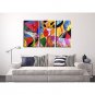 Hand-Painted Abstract Vertical,Modern Three Panels Canvas Oil Painting For Home Decoration