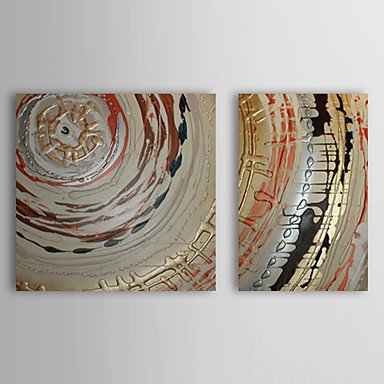 Hand-Painted Abstract Two Panels Canvas Oil Painting For Home Decoration