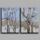 Hand-Painted Abstract Modern Two Panels Canvas Oil Painting For Home Decoration