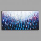 Hand-Painted Knife Abstract Oil Painting Wall Art With Stretcher Frame Ready To Hang