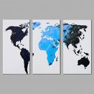 Canvas Oil Paintings Set of 3 Modern Abstract The map Hand-painted Canvas Painting Ready to Hang