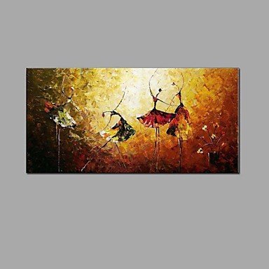 Hand-Painted Ballet Dancer Canvas Wall Art Oil Painting Home Decor With Frame Ready To Hang