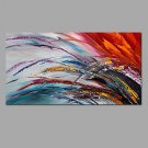 Hand-Painted Color Abstract Landscape Modern Oil Painting On Canvas With Stretched Frame Ready To