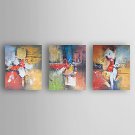 Hand-Painted  Abstract Set of 3 Canvas Oil Painting With Stretcher For Home Decoration Ready to Ha