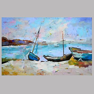 Hand-Painted Abstract Horizontal Panoramic,Retro One Panel Canvas Oil Painting For Home Decoration
