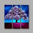 Ready to Hang Stretched Hand-Painted Oil Painting Canvas Three Panels 36"x36" Wall Art Modern Abst