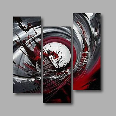 Ready to Hang Stretched Hand-Painted Oil Painting Canvas Three Panels 36"x40" Wall Art Modern Abst