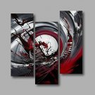 Ready to Hang Stretched Hand-Painted Oil Painting Canvas Three Panels 36"x40" Wall Art Modern Abst