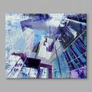 IARTS Oil Painting Modern Abstract Purple Modern City Art Acrylic Canvas Wall Art For Home Decorat