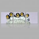 IARTS Oil Painting Modern Abstract Little Birds Are Hungry Set of 3 Art Acrylic Canvas Wall Art Fo