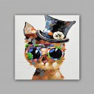 100%  Hand-Painted Abstract / Animal Hang-Painted Oil PaintingModern / Classic One Panel Canvas Oi