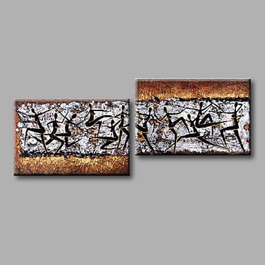 Stretched (Ready to hang) Hand-Painted Oil Painting 56"x28" Canvas Wall Art Modern Abstract Brown