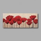 Stretched (Ready to hang) Hand-Painted Oil Painting 48"x20" Canvas Wall Art Modern Abstract Flower