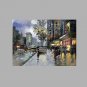 IARTS Modern Abstract Modern Town Centre View in The Rain Scenery Handmade Oil Painting On Canvas