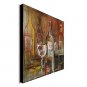Hand Painted Abstract Wine Bottle and Wine Cup Oil Painting with Stretched Framed Ready to Hang