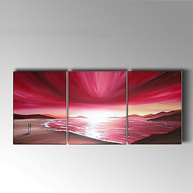 Hand-Painted Abstract / Landscape 100% Hang-Painted Oil Painting,Modern / Pastoral Three Panels Ca