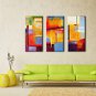 Hand-Painted Abstract Three Panels Canvas Oil Painting For Home Decoration