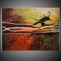 3 Panels Modern Art Canvas Framed Design Line Work Handmade Oil Painting