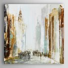 Hand Painted Oil Painting Abstract People Walking In The City with Stretched Frame 7 Wall Arts